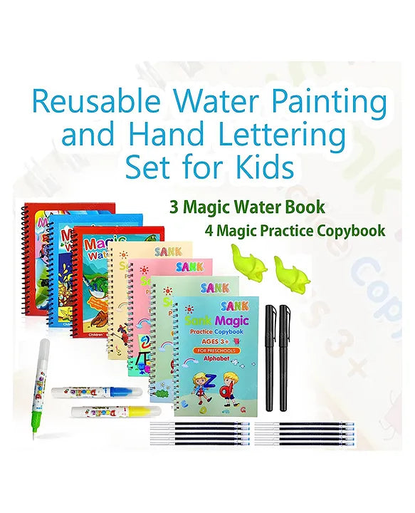 Combo set of sank magic book and magic water painting book