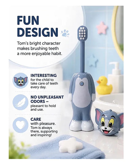 Tom and Jerry Cartoon Character Kids Toothbrush Holder with Cover | Cute Bathroom Organizer Any Colour (Copy) (Copy)