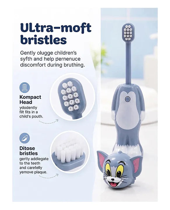 Tom and Jerry Cartoon Character Kids Toothbrush Holder with Cover | Cute Bathroom Organizer Any Colour (Copy) (Copy)