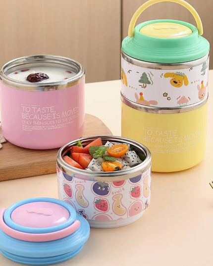 Cartoonistic Double Layer SS Lunch Box (aa240)