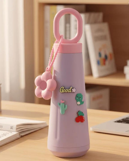 Petal Cup 450 ML Glass Water Bottle (Mix Colors)