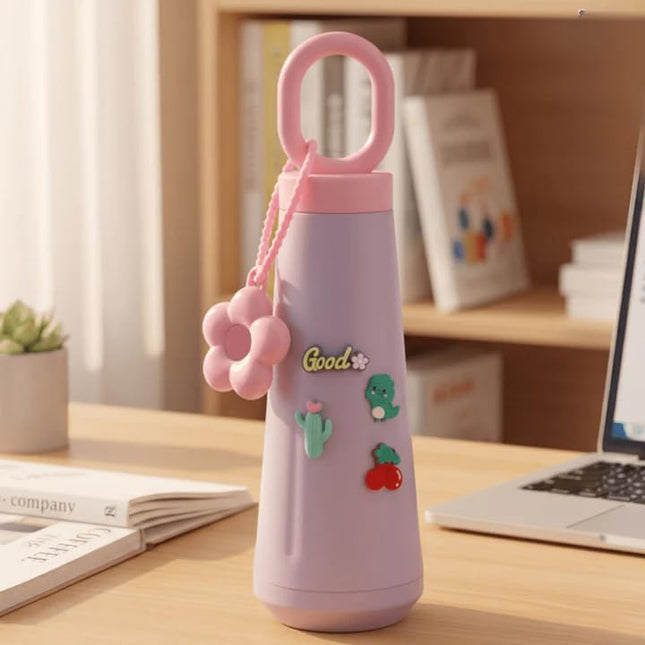 Petal Cup 450 ML Glass Water Bottle (Mix Colors)