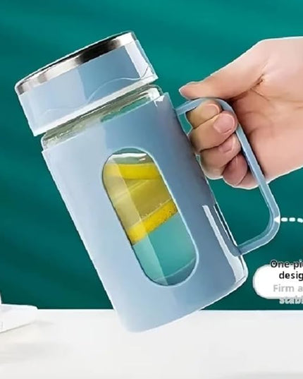 Glass Leak Proof & Airtight Lid Bottle 400ml (Glass Cup)