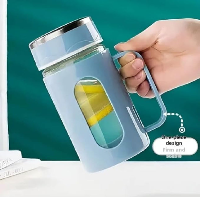 Glass Leak Proof & Airtight Lid Bottle 400ml (Glass Cup)
