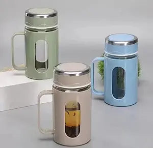 Glass Leak Proof & Airtight Lid Bottle 400ml (Glass Cup)