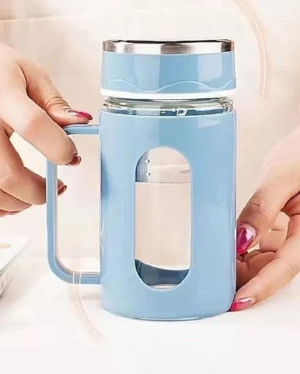 Glass Leak Proof & Airtight Lid Bottle 400ml (Glass Cup)