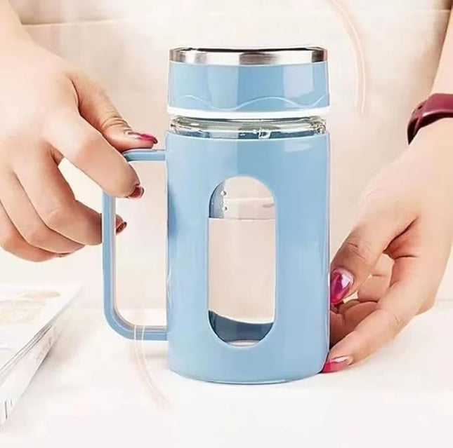 Glass Leak Proof & Airtight Lid Bottle 400ml (Glass Cup)
