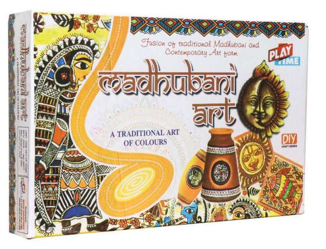 Madhubani Art Kit for Kids | DIY Traditional Indian Folk Painting Set with Colors | Educational Art & Craft Activity Kit | Creative Gift for Boys & Girls