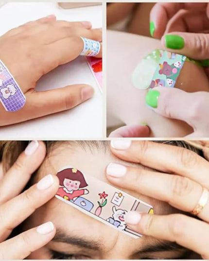 Cute Cartoon Waterproof Bandages for Kids – Skin-Friendly (Pack of 20)