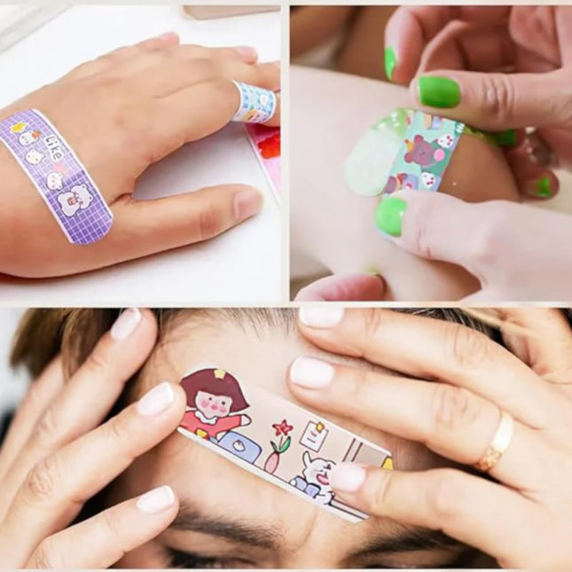 Cute Cartoon Waterproof Bandages for Kids – Skin-Friendly (Pack of 20)