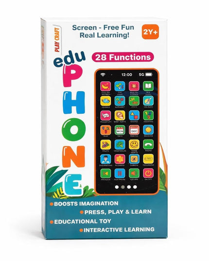 Kids Educational Learning Phone Toy for Boys & Girls, Hindi & English Interactive Talking Toy Mobile, 28 Learning Functions, Alphabet Numbers Rhymes Stories Music Learning Toy for 2+ Years Kids