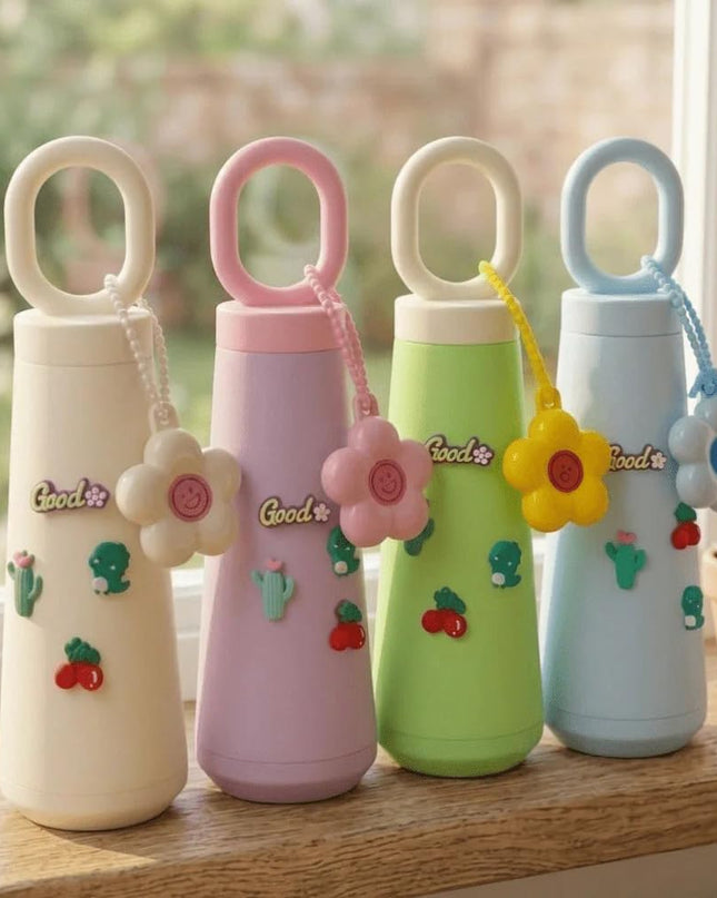 Petal Cup 450 ML Glass Water Bottle (Mix Colors)