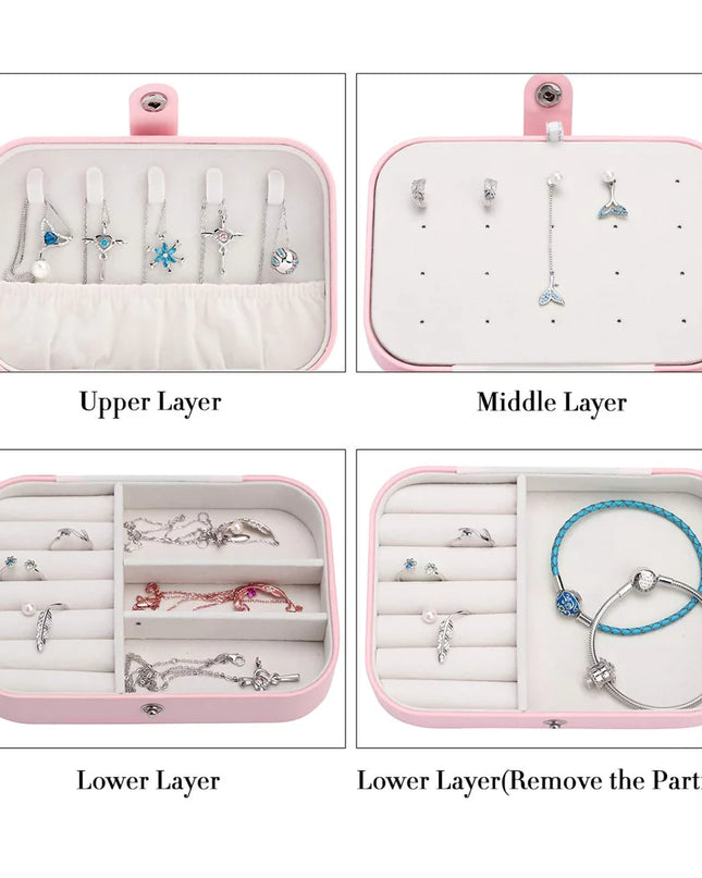 Compact Double Layer jewellery Box Organizer