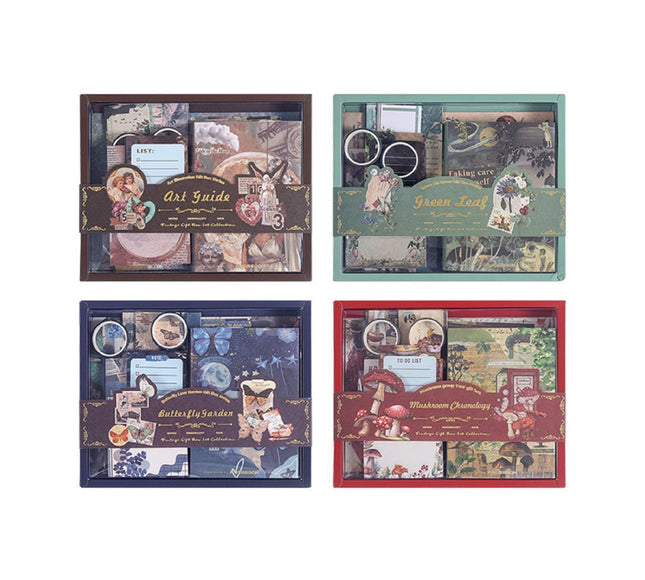 Vintage Aesthetic Journaling Set with Stickers