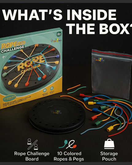 Rope Logic Puzzle Game | Brain Teaser Untangling Challenge for Kids & Adults | Multi-Level Strategy Board Games for Family Play, Travel Fun | Motor Skill & Problem-Solving Development