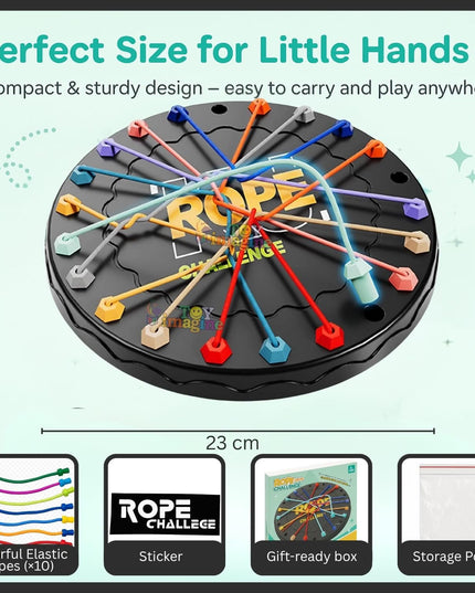 Rope Logic Puzzle Game | Brain Teaser Untangling Challenge for Kids & Adults | Multi-Level Strategy Board Games for Family Play, Travel Fun | Motor Skill & Problem-Solving Development