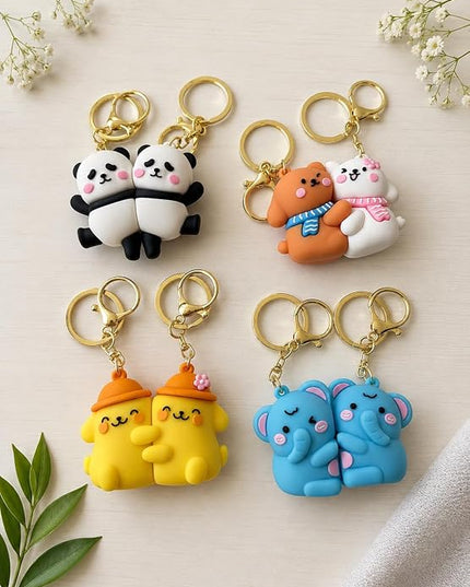 Silicon Couple Keychain Set