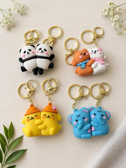 Silicon Couple Keychain Set
