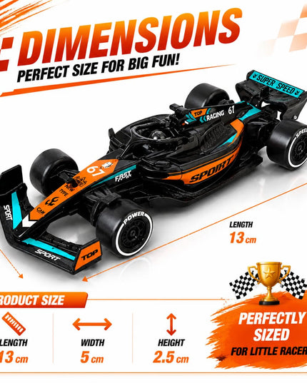 Formula 1 1:43 Scale Diecast Racing Car Set – High-Speed F1 Model Toy Cars for Kids, Collectors & Motorsport Enthusiasts TV6902 Regular
