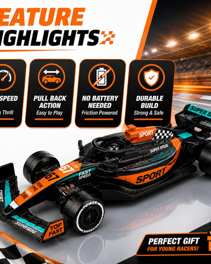 Formula 1 1:43 Scale Diecast Racing Car Set – High-Speed F1 Model Toy Cars for Kids, Collectors & Motorsport Enthusiasts TV6902 Regular