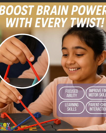 Rope Logic Puzzle Game | Brain Teaser Untangling Challenge for Kids & Adults | Multi-Level Strategy Board Games for Family Play, Travel Fun | Motor Skill & Problem-Solving Development
