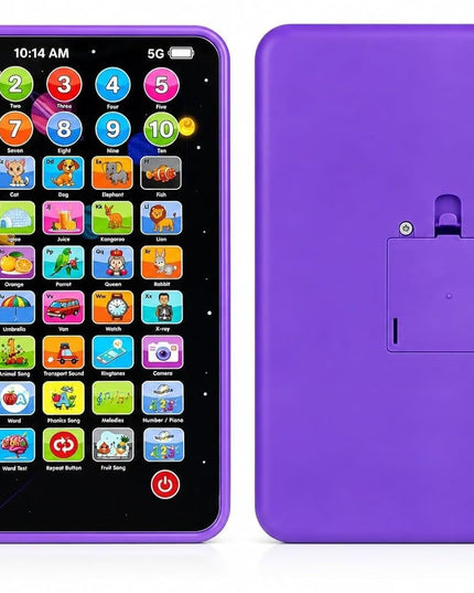 Learning Pad for Preschoolers & Toddlers 2Y+ | 14 Interactive Functions, Phonics, Alphabets, Numbers, Transport & Animal Sounds | Educational and Early Developmental Toy (Purple)