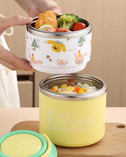 Cartoonistic Double Layer SS Lunch Box (aa240)