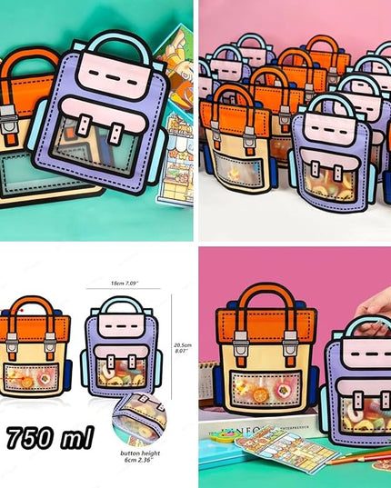 Ziplock Reusable Airtight Pouch School Bag Design (Pack of 5)