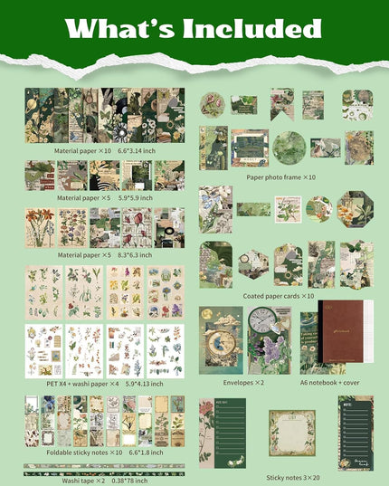 Vintage Aesthetic Journaling Set with Stickers