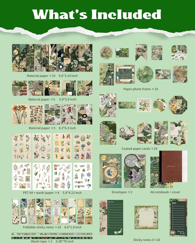 Vintage Aesthetic Journaling Set with Stickers