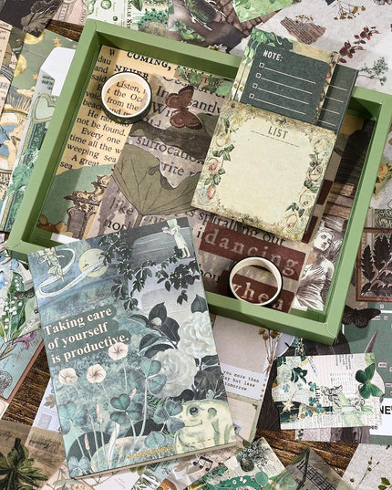 Vintage Aesthetic Journaling Set with Stickers