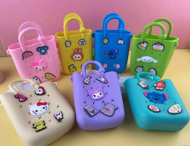 Silicone Sling Bag with Charms