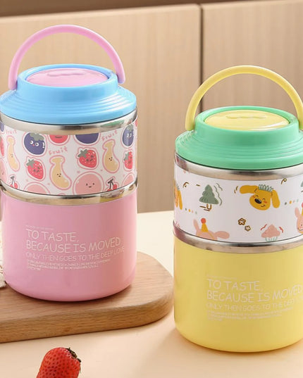 Cartoonistic Double Layer SS Lunch Box (aa240)