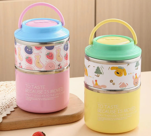 Cartoonistic Double Layer SS Lunch Box (aa240)