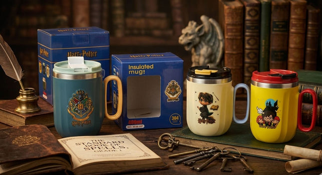 Harry Potter metal insulated mug with metal straw (3035)
