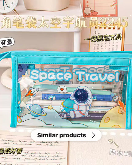 Cartoon transparent pencil pouch