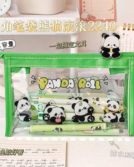 Cartoon transparent pencil pouch
