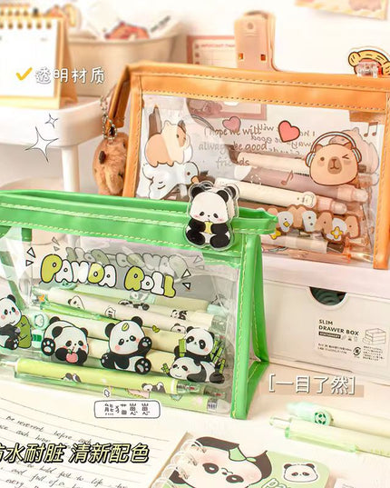 Cartoon transparent pencil pouch