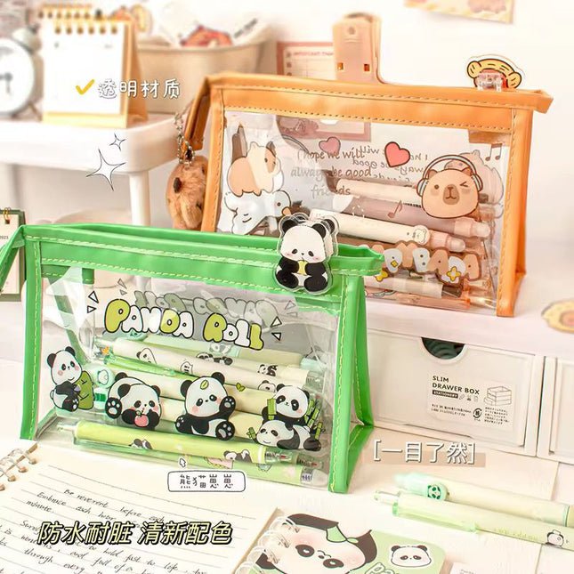 Cartoon transparent pencil pouch