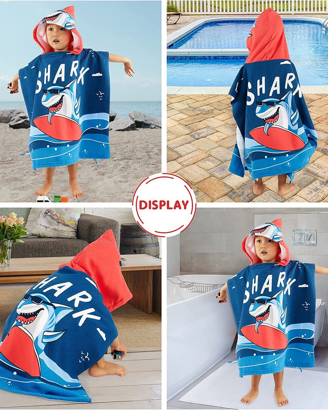 Kids’ Hooded Microfiber Bath Towel | Quick-Dry Cloak with Animal Prints