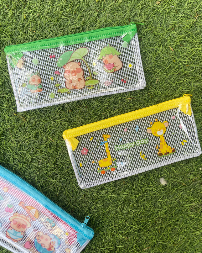 Cartoon Pencil Pouches (Pack of 2)