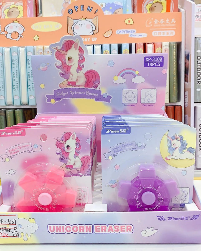 Unicorn Fidget Spinner Eraser
