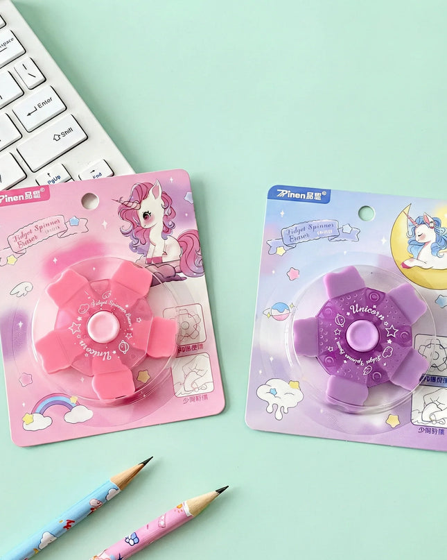 Unicorn Fidget Spinner Eraser