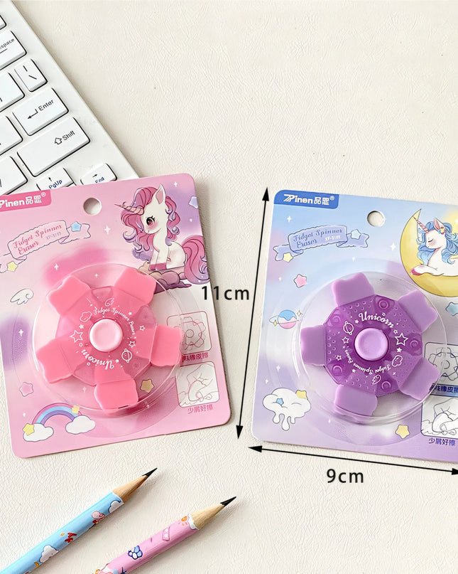 Unicorn Fidget Spinner Eraser