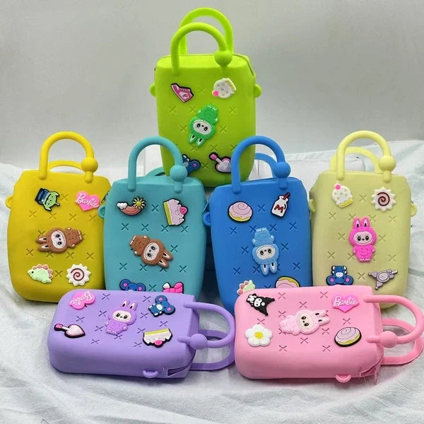 Silicone Sling Bag with Charms