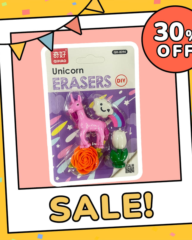 Unicorn Eraser Set