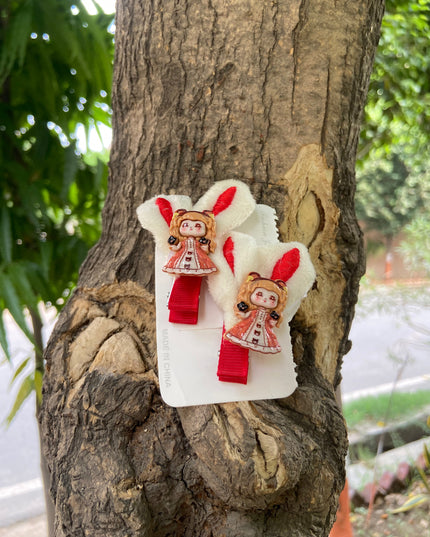 Fur Hair Clips (2 Pairs)