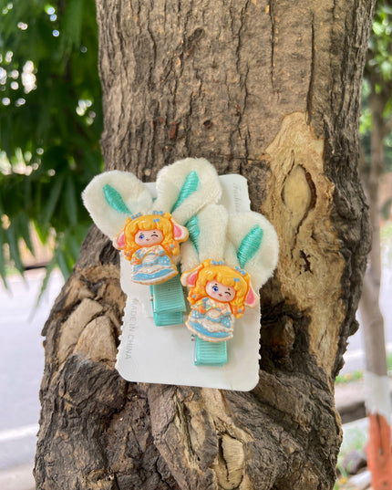 Fur Hair Clips (2 Pairs)