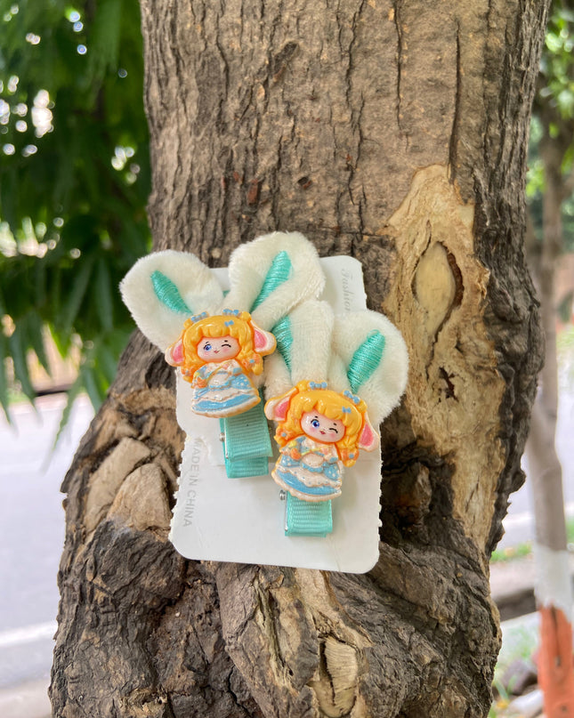 Fur Hair Clips (2 Pairs)