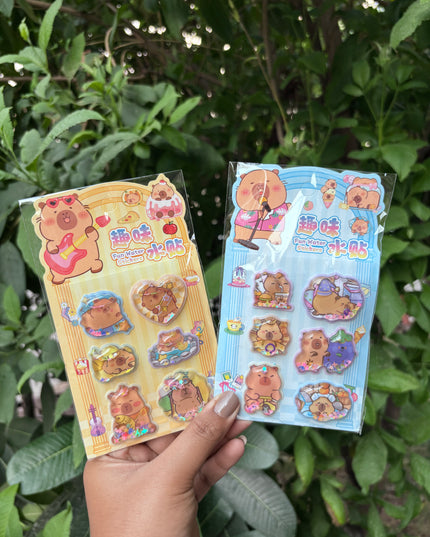 Capybara water stickers
